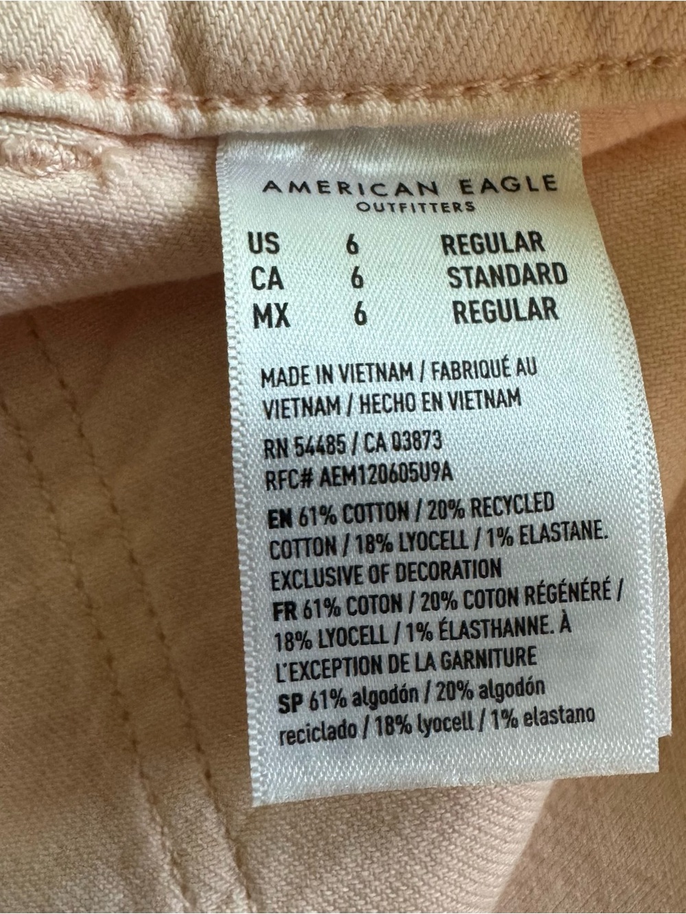 American Eagle Jeans Womens 6 Long Light Pink Super High Rise Baggy Wide Leg - Picture 12 of 16